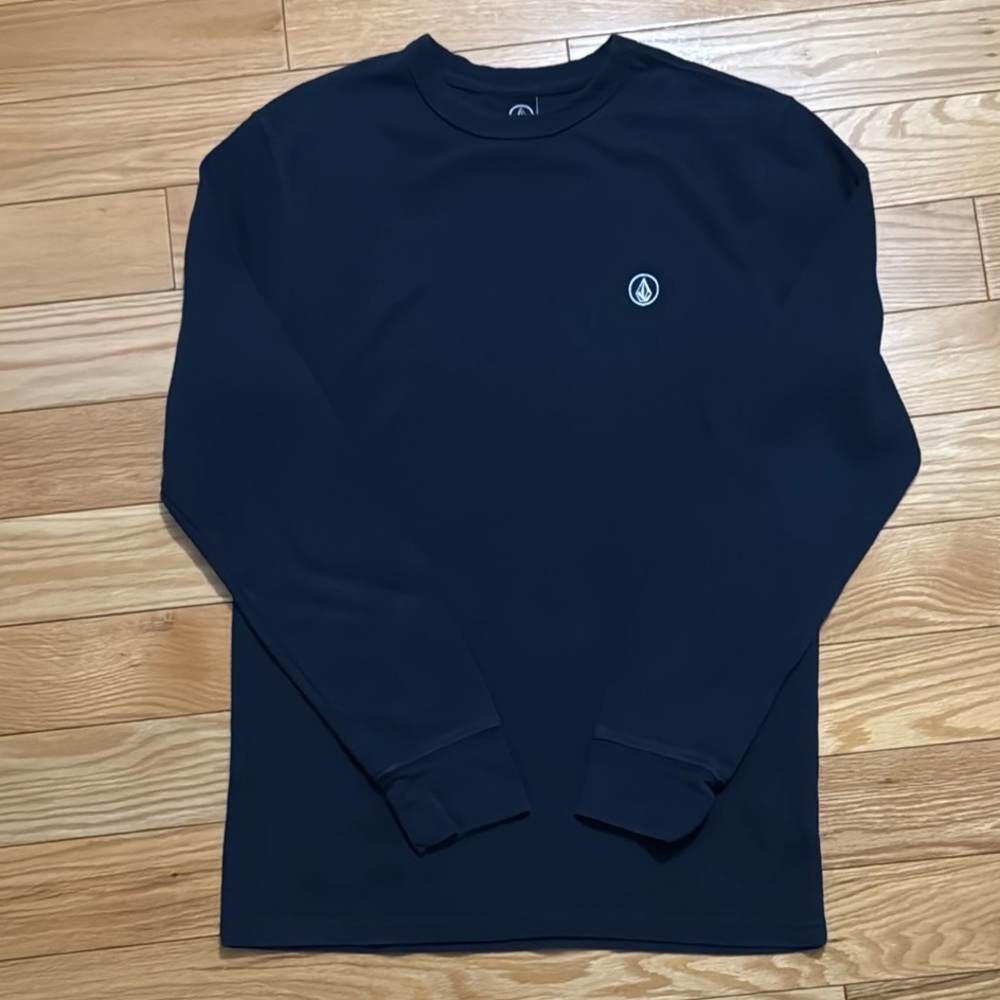 Volcom | Men’s Navy Waffle Knit Thermal Long Sleeve Shirt - Size Medium